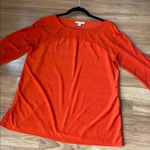 Dana Buchman orange long sleeve shirt.  Large